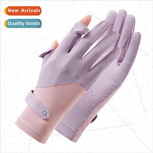 Sunscreen gloves womens thin summer outdoor UV breathable fl