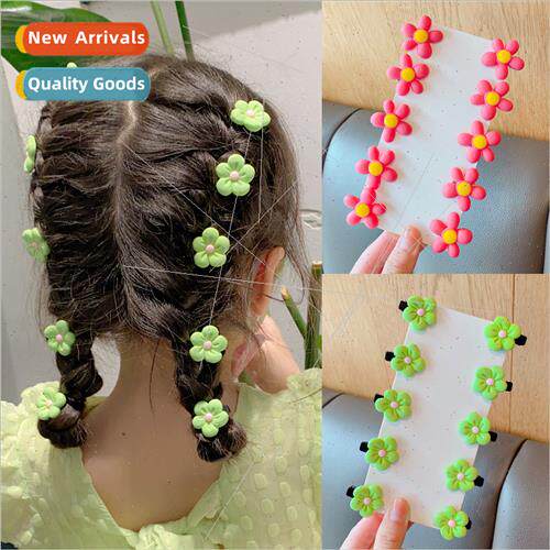 10 packs braided hair clips children flowers small hair clip