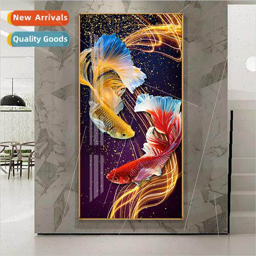 5D diamond painting new modern  living room vertical Koi ful
