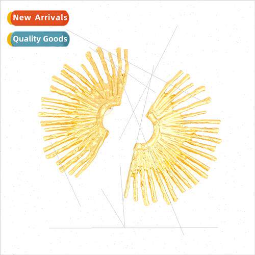 ZA retro temperament wild fan-shaped metal earrings in exagg