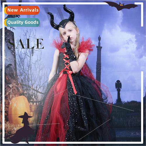Halloween girls masquerade dress cosplay black and red wch c