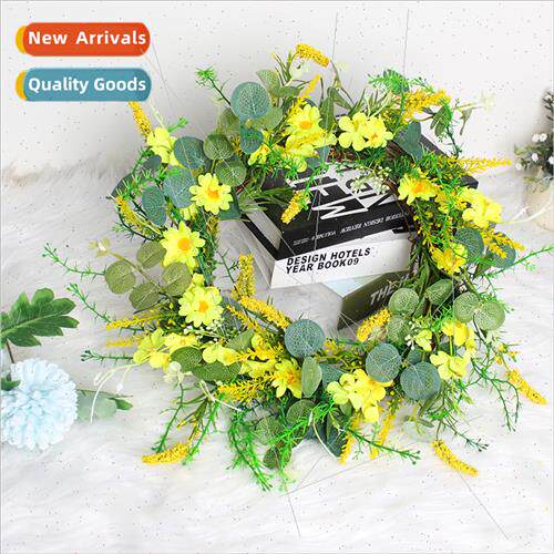 Spring wreath simulation fake flowers daisy door decorations