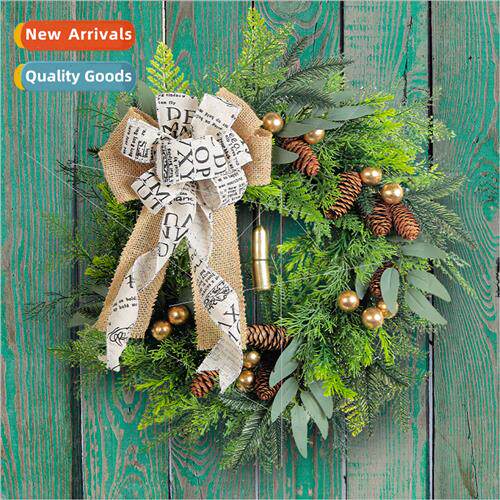 Christmas Pinecone Bell Wreath Christmas Door Hanging Rustic