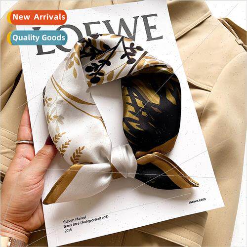 2021 fall winter new silk square scarf female Korea printing