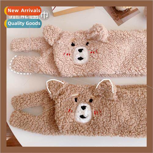 al ins cute cartoon three-dimensional bear ears scarf plush