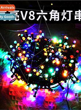 Low Voltage Plug-in High Bright v8 Hexagonal String ghts Out