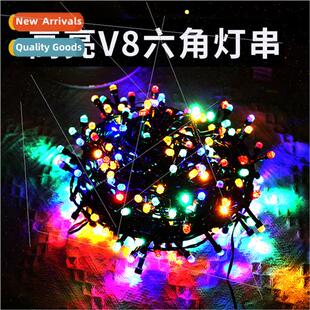 Low Voltage Plug-in High Bright v8 Hexagonal String ghts Out