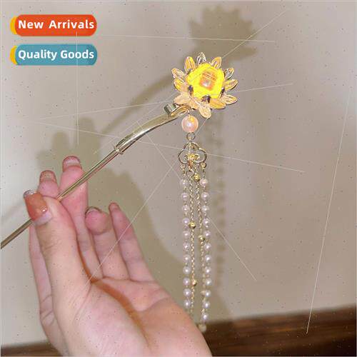 Ancient sunflower tassel hairpin luminous lotus hairpin retr