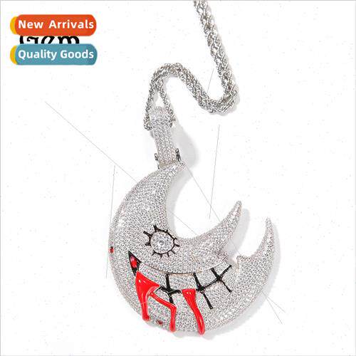 Europe ins moon pendant necklace trippie redd quirky hip hop