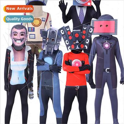 skibidi toilet leotard cos costume jumpsu cosplay monor man