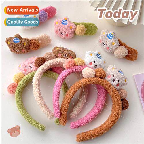 Colorful lamb wool three-dimensional cute bear duckbill clip