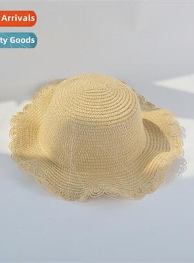 Summer Korea  small broken flowers wave girls straw hat DIY