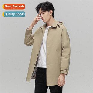 length lapel windbreaker Spring spring medium men aut Autumn