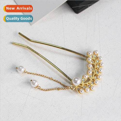 French cold wind arc hairpin coiffure U-shaped diamond headd