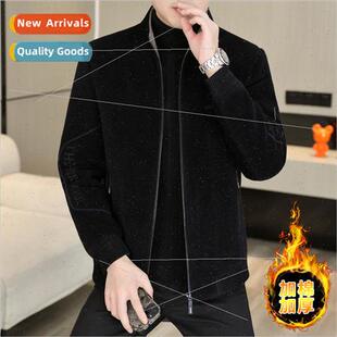 jacket thickened Winter mink tweed short youth men