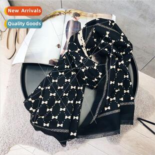 sided scarf Korea tie increas winter double fall Bow female