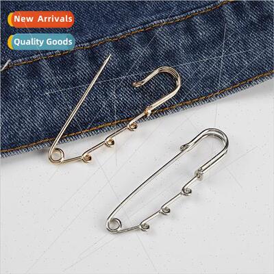 Golden wh circle big pin safety long pin anti-slip button pi
