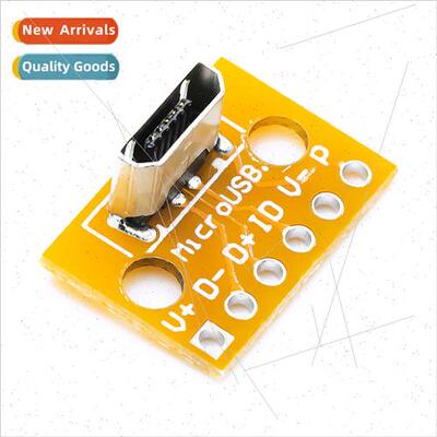 Vertical MiCroUSB female chassis connector PCB soldering ada