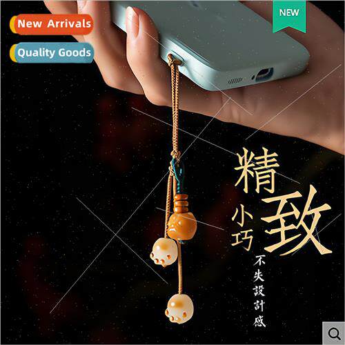 Cute linden root handmade cell phone chain charcoal cat claw