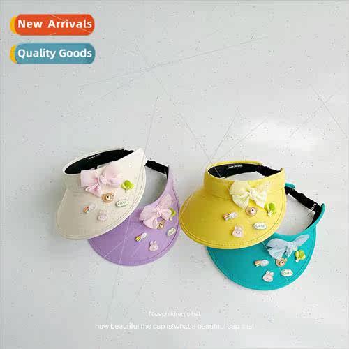 Children empty top hat girls summer candy color cartoon lett