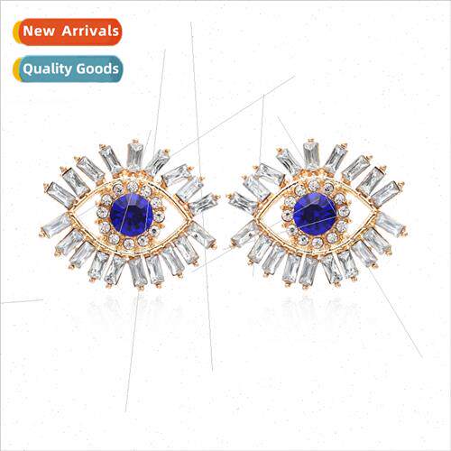 New simple creative alloy diamond eye earrings retro fashion