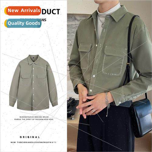 Work shirt men long-sleeved high-grade spring fall loose shi