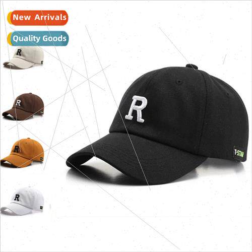 R letters embroidered baseball cap cotton men women outdoor