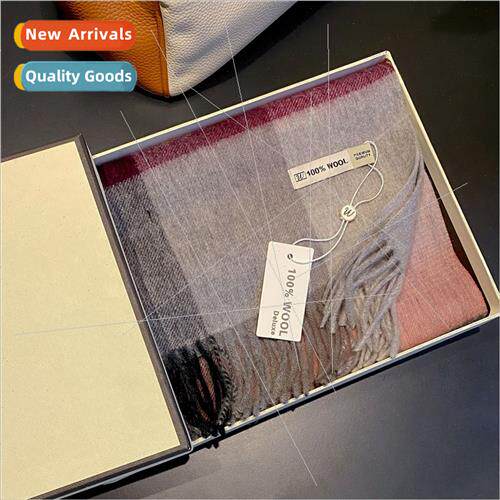 100% wool plaid tassel scarf shawl dual-use new versatile wa