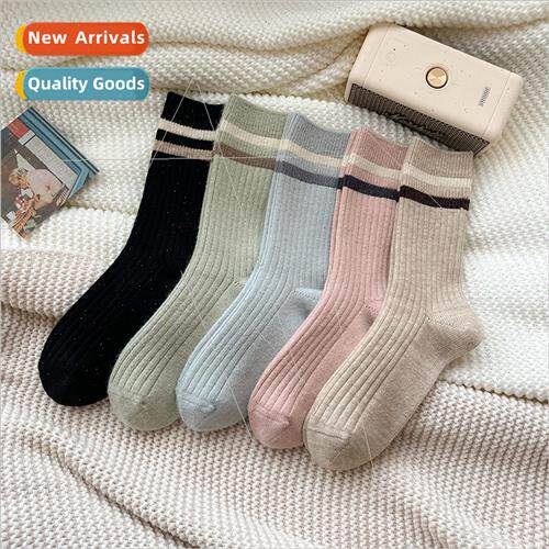 Wool socks women stacked socks winter warm thick line thick
