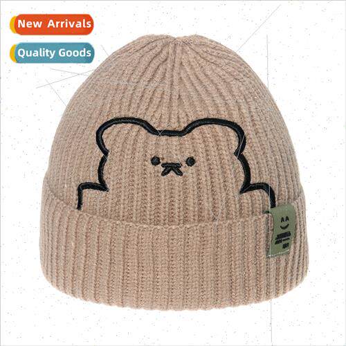 Japan wool cap ageing Korea  casual warm cap students patch