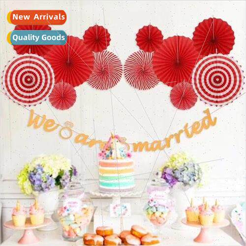 Set 6 Paper Flower Flower ngle Paper Flower Fans - Window Pa