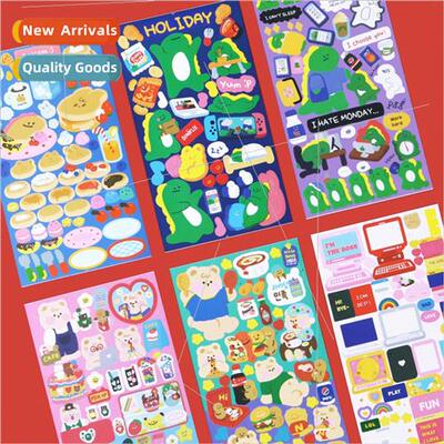 cute peanut bears dinosaur scene stickers scenery decoration
