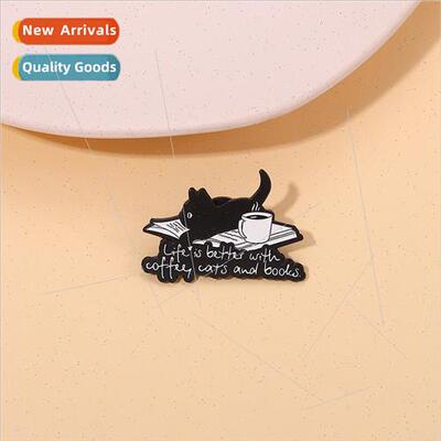Creative love reading books black cat cute cute fashion vers
