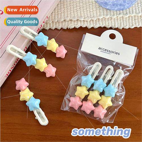 Colorful cute star hair clips combination set girls bangs cl
