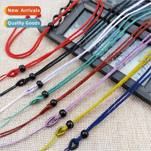 woven necklace pendant jade green hand DIY rope bead Black