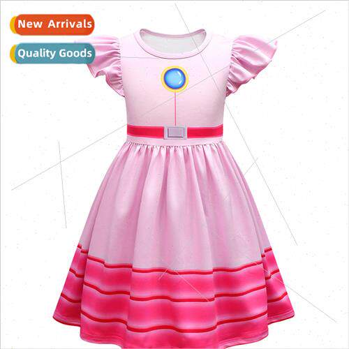 Princess Becky cos dress Super Mario Princess Peach Girls A-