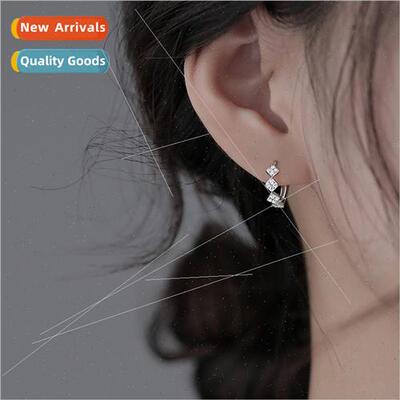 Diamond earrings Geometric square circle earrings 2023 new t