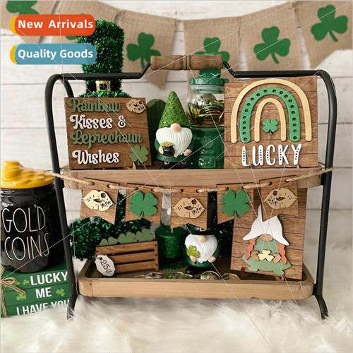 2024St. Patrick's Day St. Patrick Tiered Tray Decorative