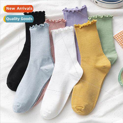 Mulleur lace socks female jk wind mid-calf socks spring and