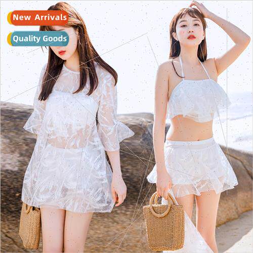 Korea swimsu girls spl three-piece skirt flat angle thin stu