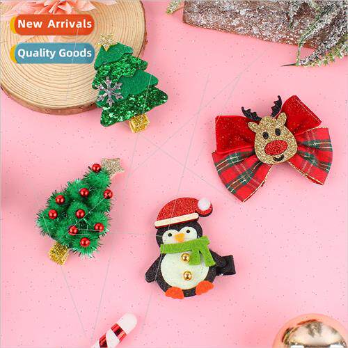 Christmas Elk Bow Hair Clip Christmas Series Christmas Tree