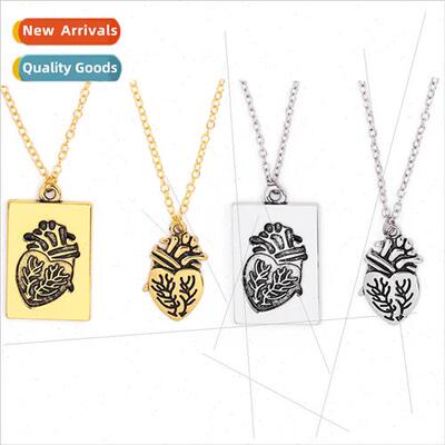 Fashion Personalised Jewellery Heart Pair Necklace Gold lver