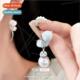 butterfly zirconia pearl asymmetric earri lver tassel needle