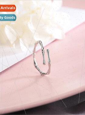 S925 silver ring bamboo opening Korea joints pinky index fin