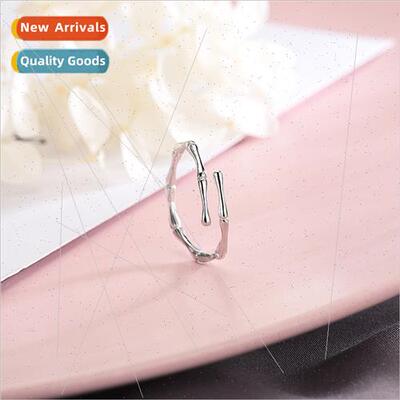 S925 silver ring bamboo opening Korea joints pinky index fin