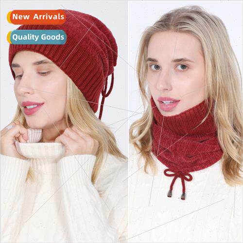 Hat scarf 2 use wrap head cap padded knted men women in fall
