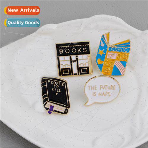 Wsih brooch creative cartoon book scroll books session frame