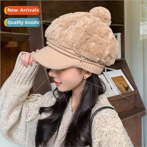 2023 new hat hat female winter padded warm plush cap Korea