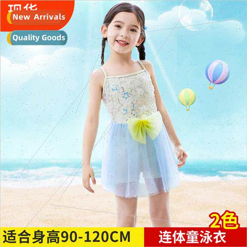 New girls one-piece boxer swimsu quick-drying sweet and cute