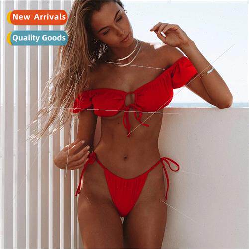 One Shoulder Sexy Bikini Europe New Womens Swimsu Spl Red Sw
